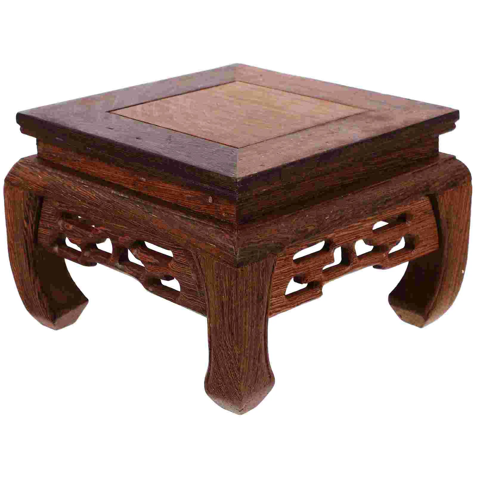 

Buddha Base Square Plant Stand Desktop Riser Household Interior Decoration Wooden Holder Pots Bonsai Shelf