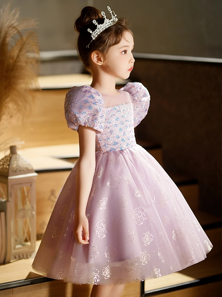 Christmas Dress Flower Girls Dress For Birthday Formal Party Junior Concert Banquet Princess Gown Party Dress For Kids Birthday