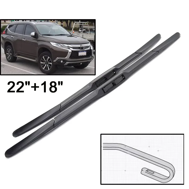 

Wiper Front Wiper Blades For Mitsubishi Pajero Montero Shogun Sport 2015 - 2023 Windshield Windscreen Window 22"+18"