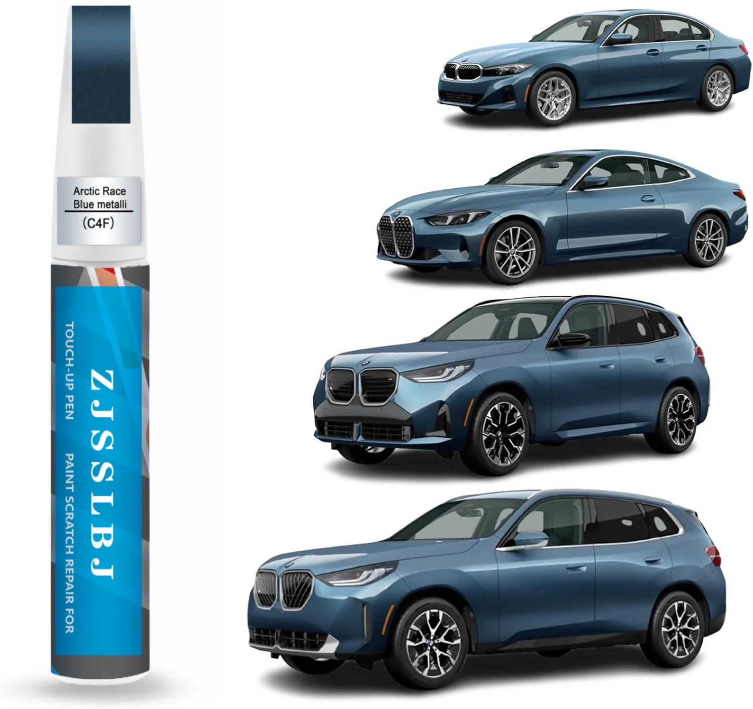 

Car Touch Up Paint(Arctic Race Blue Metallic(C4F)) for BMW, Car Paint Scratch Repair Kit, Quick & Easy Solution to Repair, 2 in