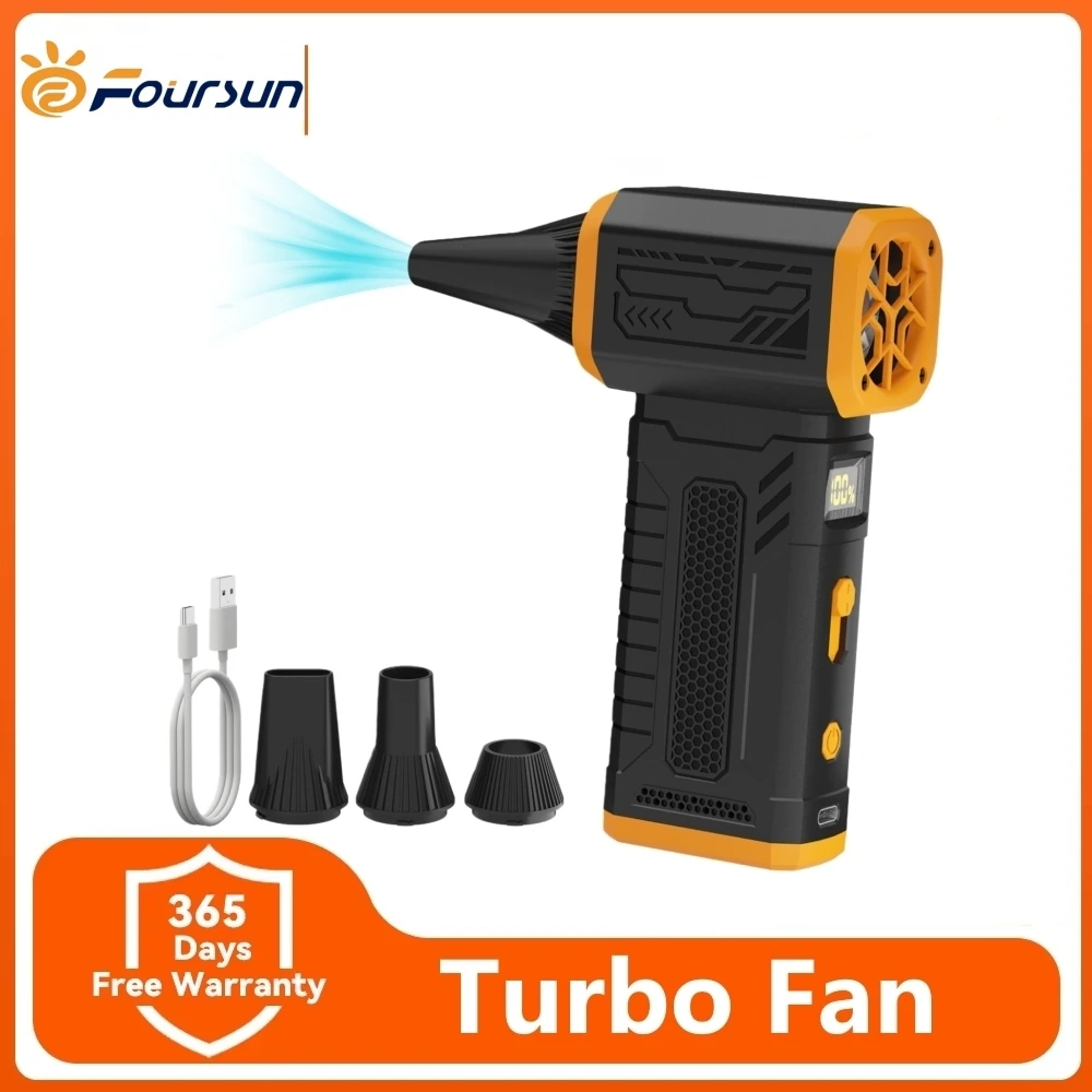 Foursun 130000 RPM Turbo Fan,10-Speed with Display, Super-Fast Charging, Perfect for Home/Car/Outdoor Dust & Debris Blowing
