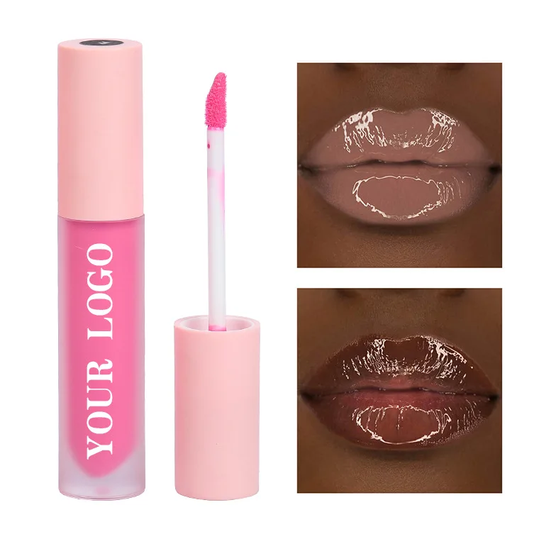 Private Label Lip Gloss Tube | Light Pink Round Lipstick Container | Custom Logo Lip Gloss