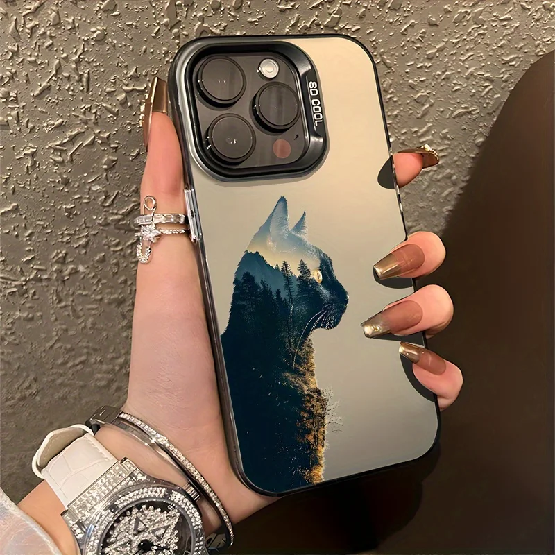 

Scenic cat phone case for iPhone 17 16 15 14 13 12 11 Pro/ Max/Plus shock-proof rear cover anti-fingerprint