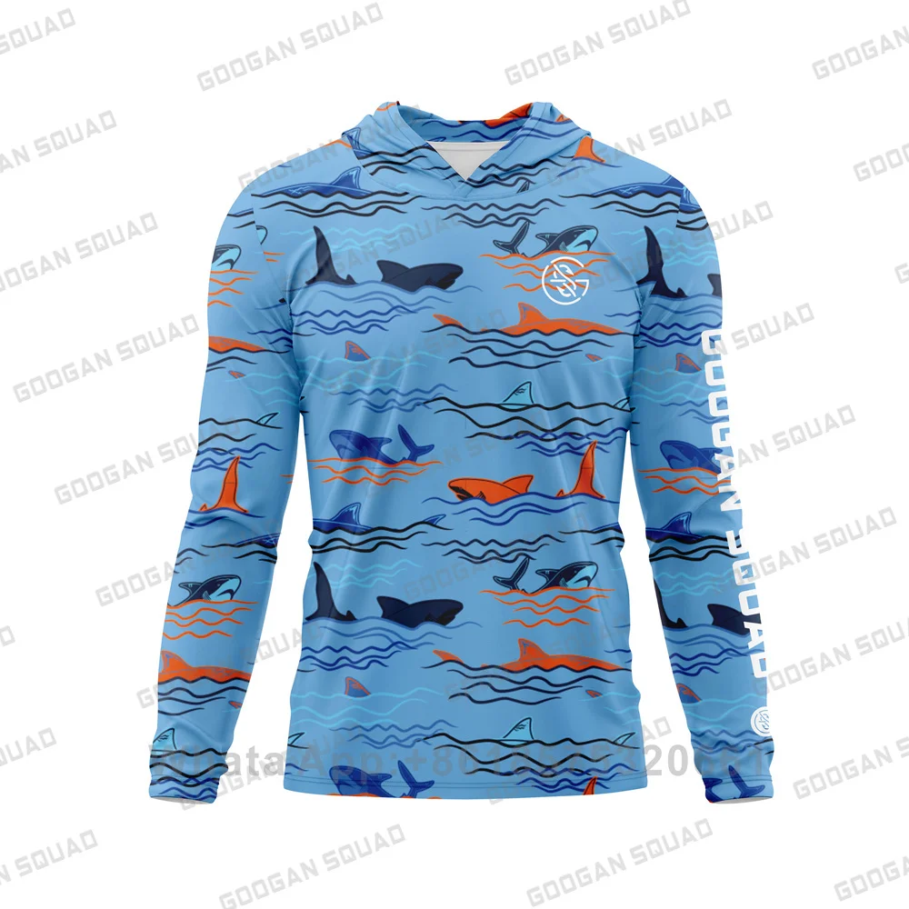 GOOGAN SQUAD Fishing Shirts Upf 50 Long Sleeve Performance Hooded Quick Dry Tops UV Protection Fishing Clothes Camisa Pesca