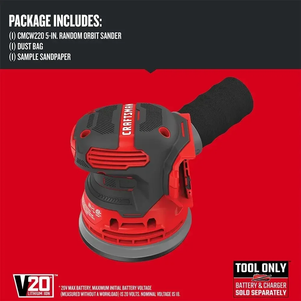 V20 Orbital Sander, Cordless, 12,000 OPM, Bare Tool Only,drum sander , belt sander machine