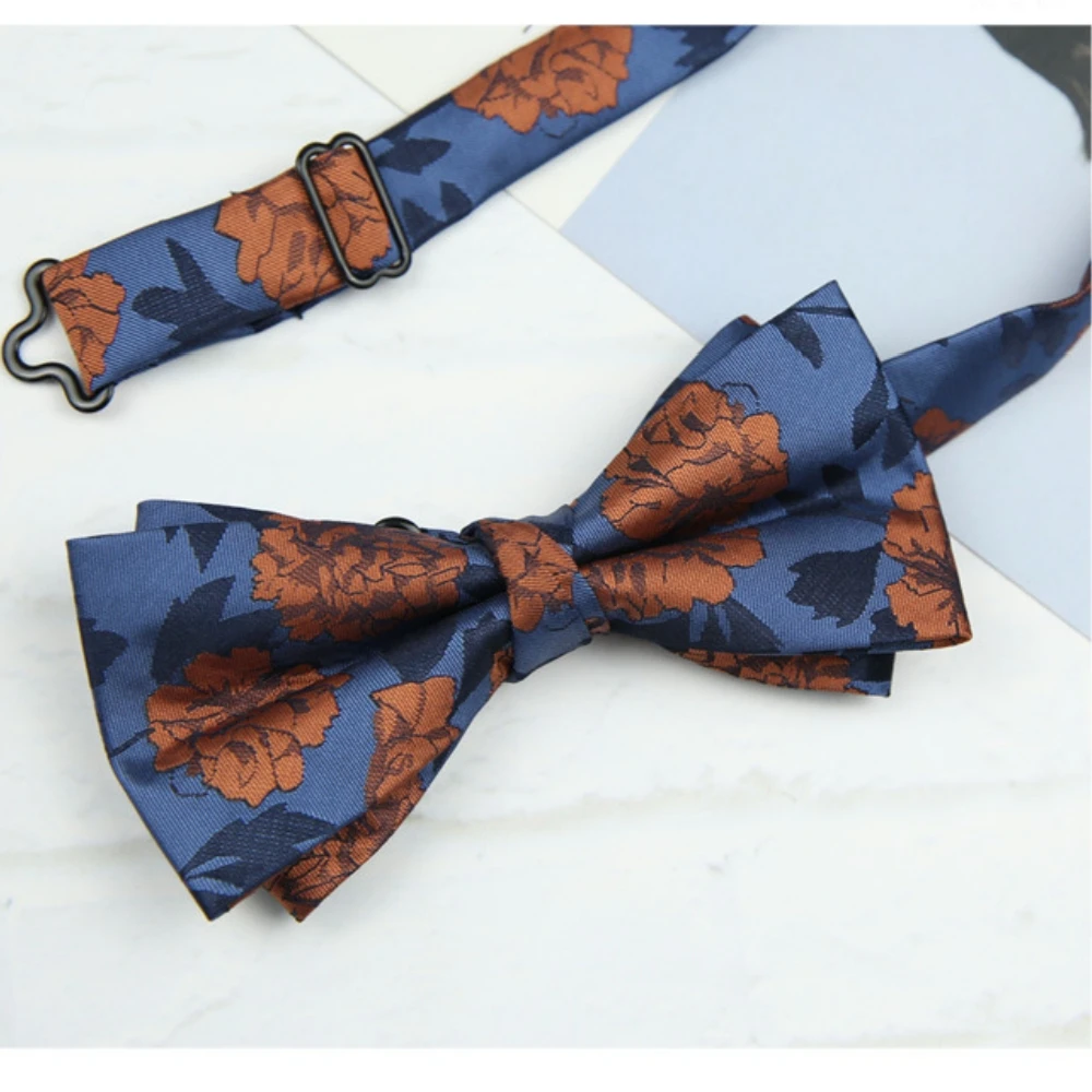 เนคไทโบว์ลายดอกไม้หรูหราสำหรับผู้ชาย สำหรับชุดแต่งงานและเสื้อเชิ้ต ผ้าแจ็คการ์ด ของขวัญสำหรับเจ้าบ่าว เพื่อนเจ้าบ่าว ชุดลำลอง และชุดธุรกิจ