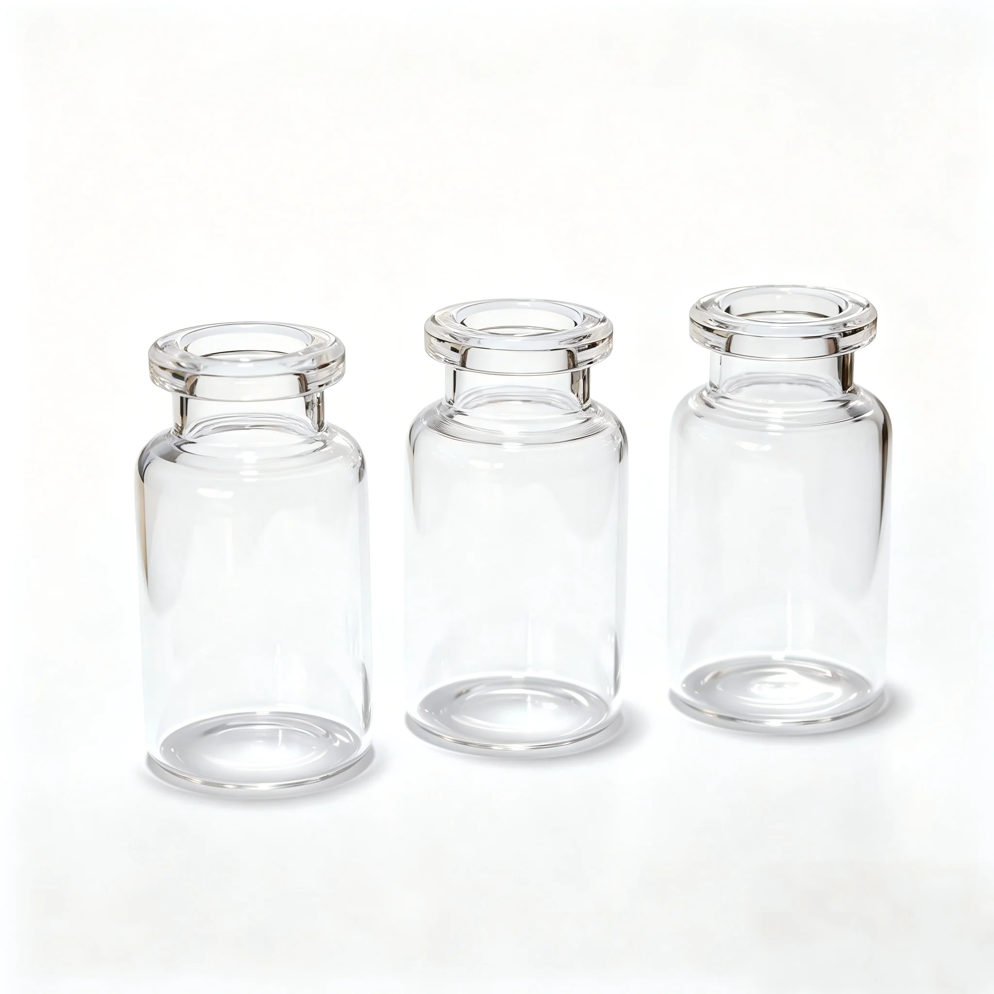 100Pcs/lot Diameter 24mm 10ml Clear Injection Glass Vial With Flip Off Cap, 1/3oz Glass Bottles