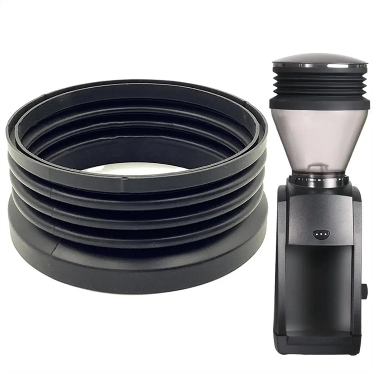 A47T Tolvas con fuelle para molinillo de café, Tolvas de dosis única para Baratza, Fuelle de silicona reutilizable, Contenedor de granos para molinillo de café