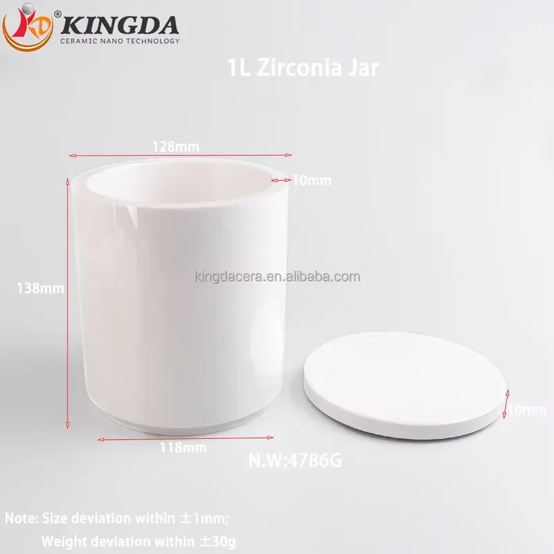 i High Strength Stabilized Ceramic Ball Mill Jar Made in China Lab Use with Lid Industrial Ceramic ISO9001 Certified