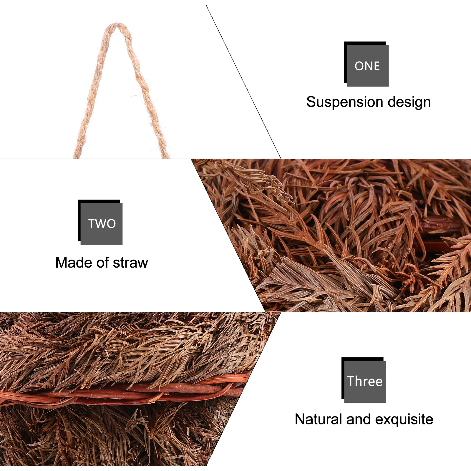 

1Pcs Creative Straw Weaving Bird Nest Handmade Bird Shelter Safe Comfortable Birds House Outdoor Home Decoration Natural Art