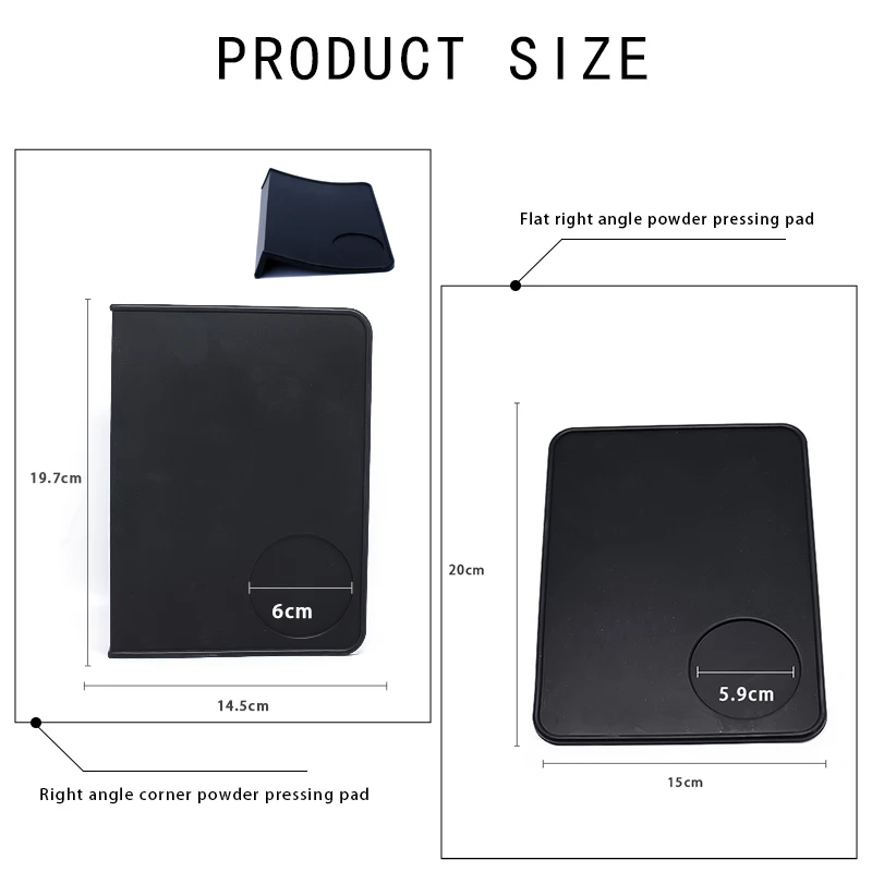 Anti-skid Coffee Tamper Mat Food Grade Silicone Pad Espresso Coffee Tamping Corner Black Thicken Mat