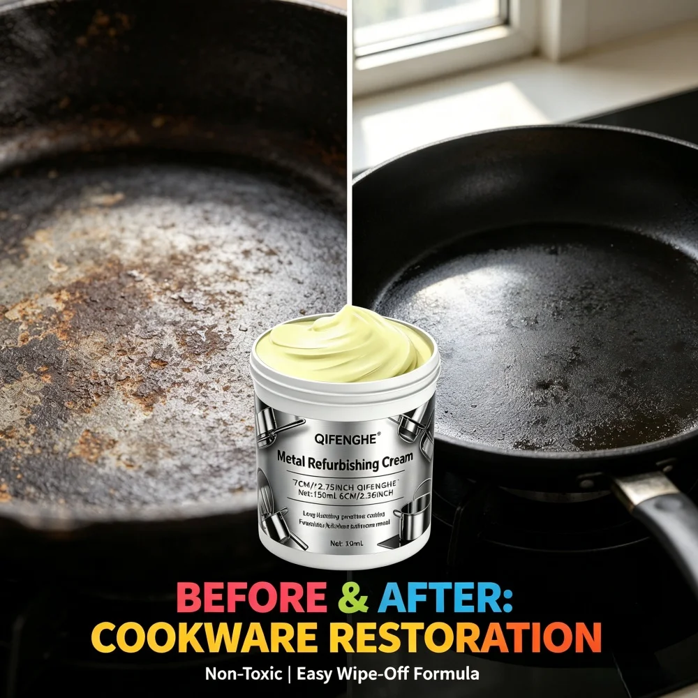 QIFENGHE 150ml Metal Refurbishing Cream, Remove Tarnish Oxidation, Restore Shine, Long-Lasting Protective Coating
