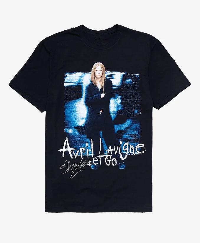 

Vtg Avril Lavigne Let Go Album Cover Cotton Black Full Size Unisex Shirt J1826