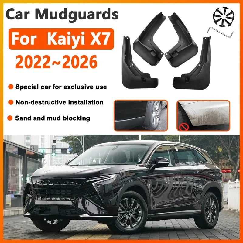 Car Mud Flaps For Kaiyix7 2026 Car Accessories 2022~2025 Sportequipe 8 GT GTV Kain Mudguards Splash Guard Fender Car Accessories