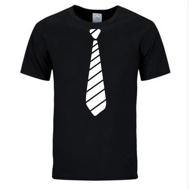 

Fun tie design, printed T-shirt, summer fashion men's clothing, 100% pure cotton, individual, street loose short-sleeved