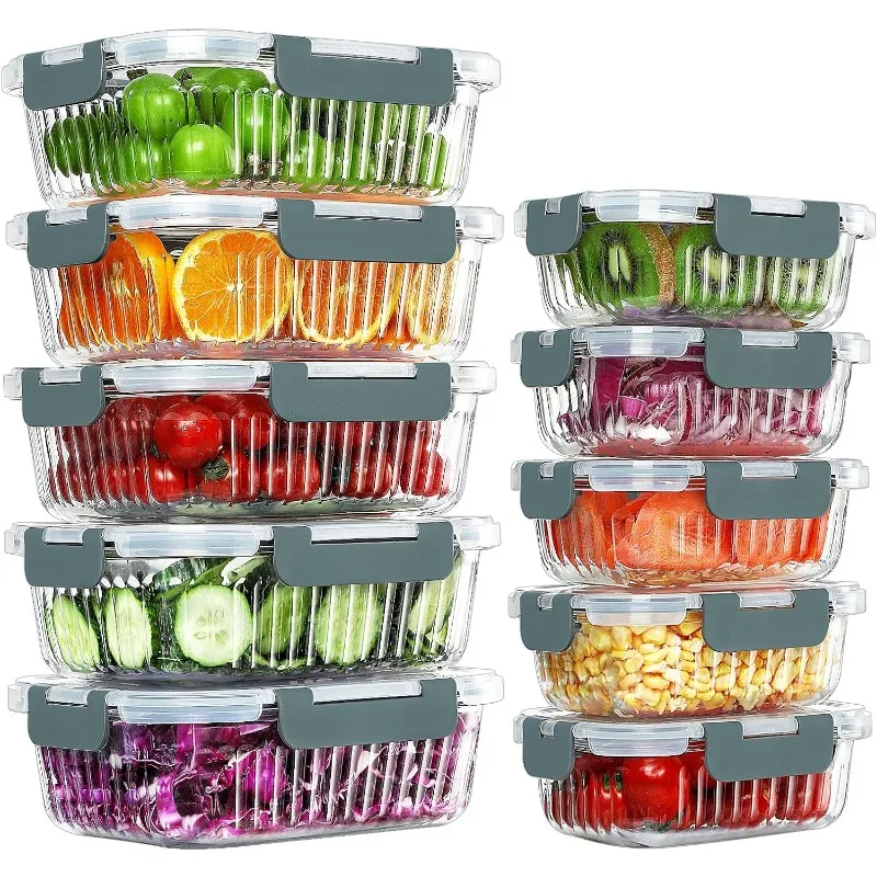 

10 Packs Glass Meal Prep Containers with Lids, Glass Food Storage Containers Set, Airtight Lunch Containers, Microwave, Oven