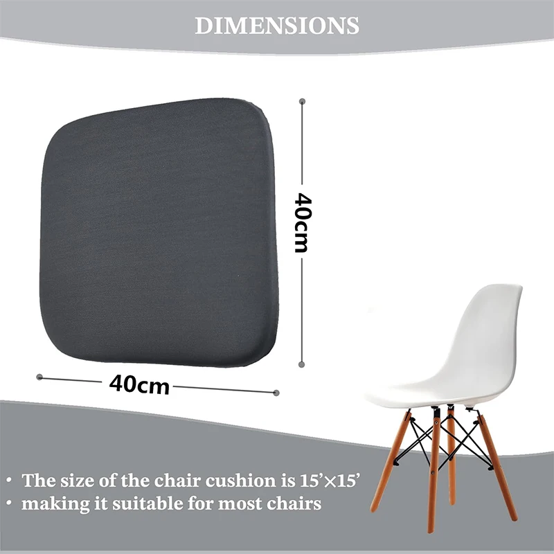 40x40cm Square Chair Cushion Comfortable Memory Foam Seat Cushion Non-Slip Chair Pads with Removable Cover For Office Car JT575