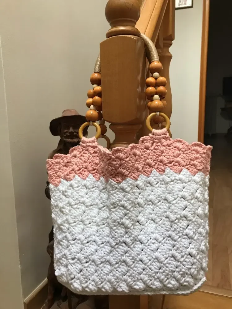 Retro Touw Geweven Houten Kraal Handvatten Houten Kraal Tas Handvatten Voor Diy Gevlochten Schouderriem Tassen Riem Handtassen Accessoires