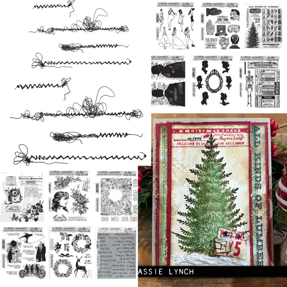 Hirsch und Blatt 2025, Weihnachtsstempel, Sammelalbum, Tagebuch, Dekoration, Schablone, Prägevorlage, DIY-Grußkarte, handgefertigt, 2025, neu