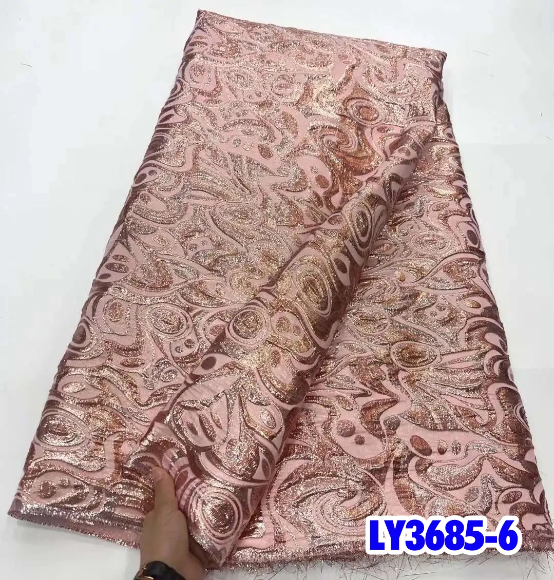 African Jacquard Lace Fabric 2024 High Quality Nigerian French Brocade Lace Fabric For Wedding Party Luxury Women Dresses