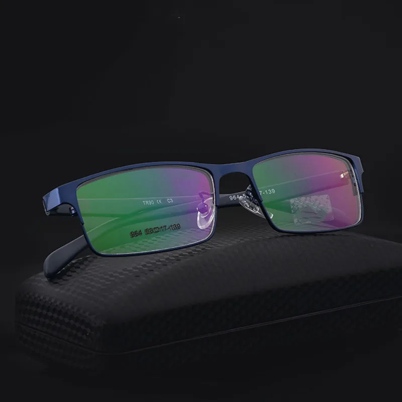 TGCYEYO Men Alloy Glasses Frame Fashion Male Square Ultralight Eye Myopia Prescription Eyeglasses Flexible TR90 Mirror Leg 964