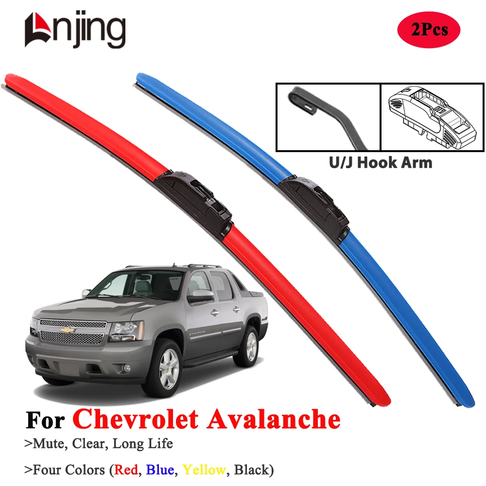 

LNJING Colorful Wiper Blades For Chevrolet Avalanche 1500 2500 Crew Cab Pickup 2001-2013