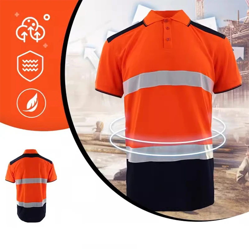 Safety High Visibility Shirts for Men ANSI Hi Vis Reflective Construction Shirts for Men Workwear Safety T Shirts