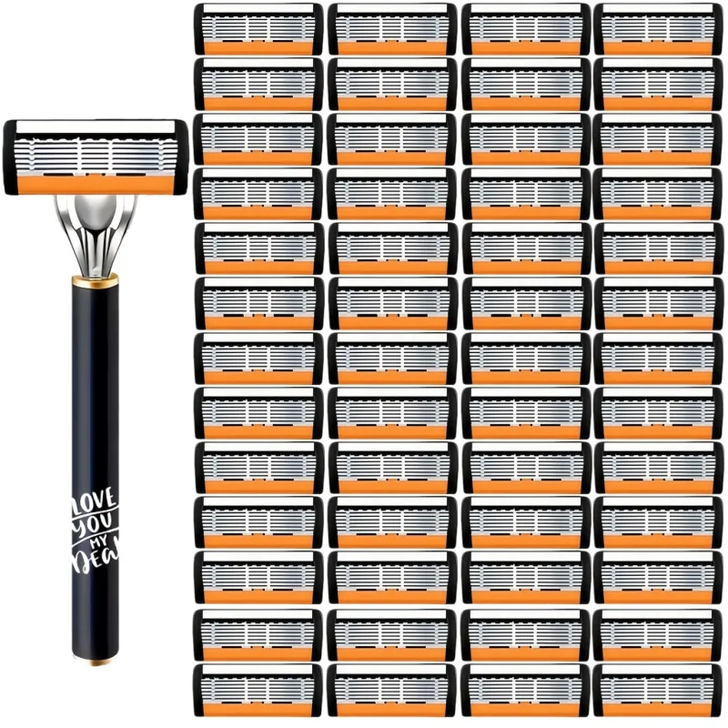 

6-слойное лезвие для бритвы, мужское лезвие из нержавеющей стали, классическая бритва для мытья водой, острое лезвие для чистки бритья