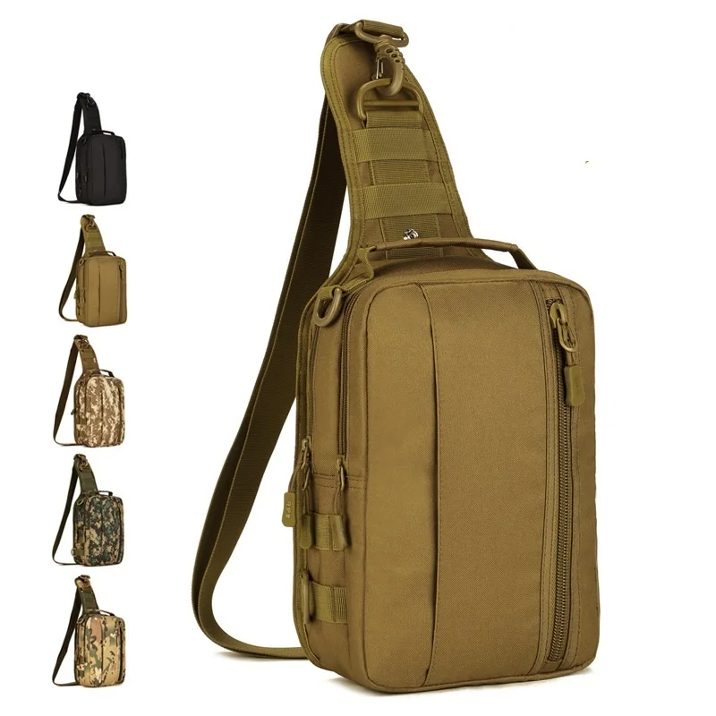 Tactical Shoulder Bag, Camuflagem Peito Mochila, ao ar livre, Caminhadas, Camping, Pesca