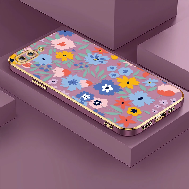 

Protective Shockproof Phone Case For Infinix Hot 30i 30 4G 5G 40i 20 20S 20i Silicone Plating Soft TPU Flower Floral Cover