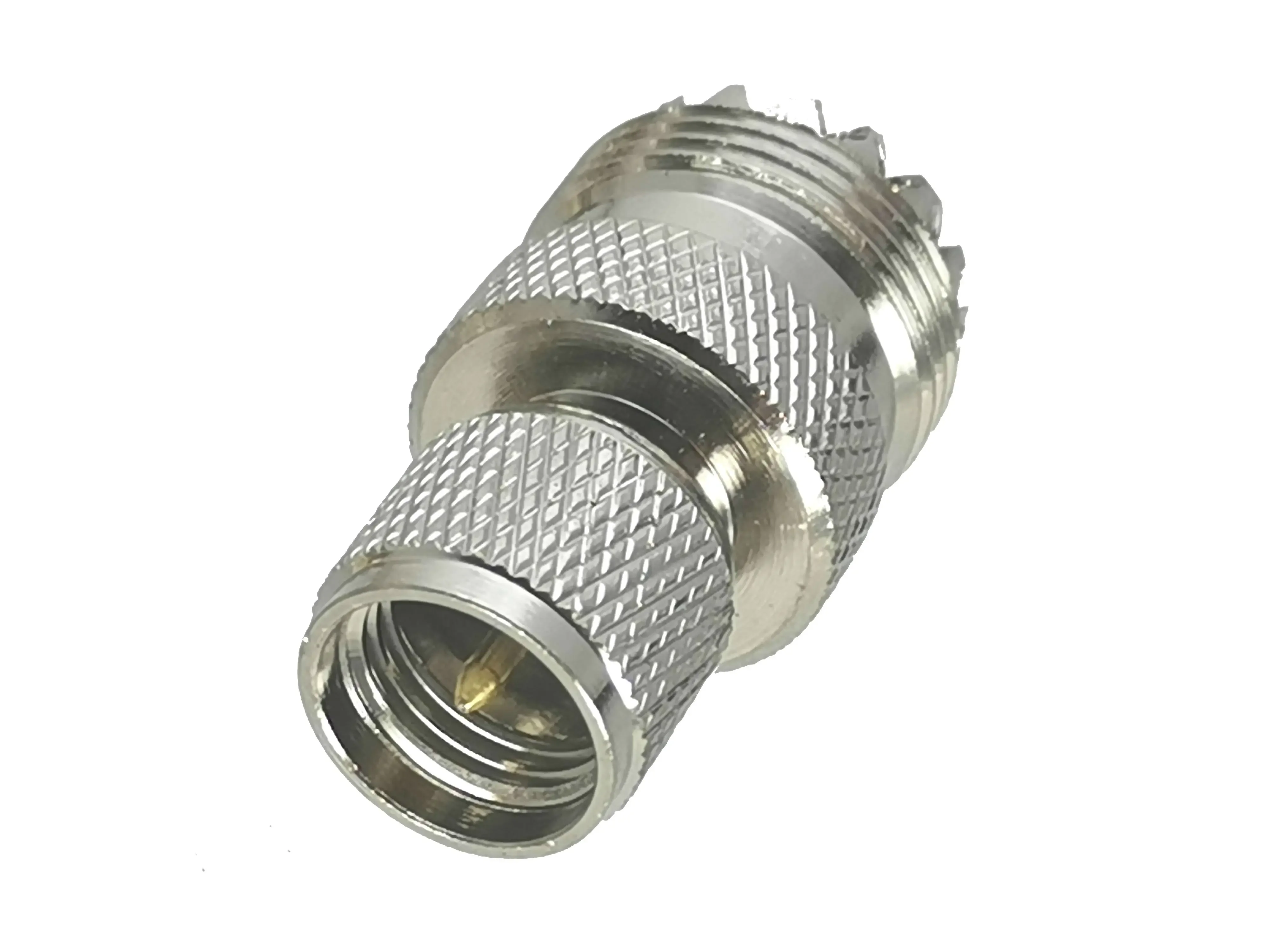 1pcs Connector Adapter UHF SO239 Female Jack to Mini UHF MiniUHF Male Plug RF Coaxial Converter Straight New Brass