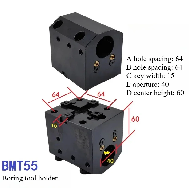 BMT40 BMT45 BMT55 BMT65 CNC Lathe Turret Tool Block Turning Milling Turret Cylindrical Boring End Face Fixed Tool Holder