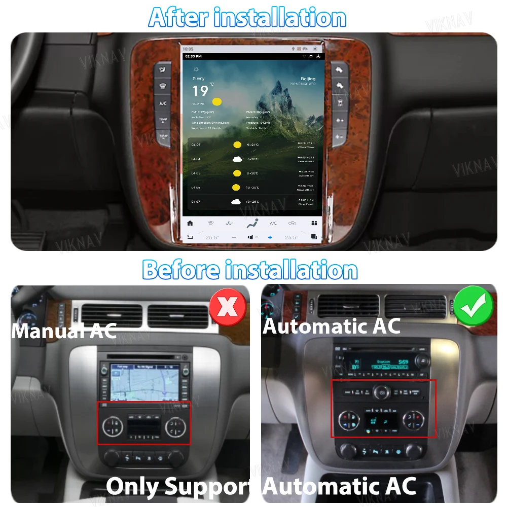 Viknav 12.1inch Android13 Car Radio For GMC Silverado Tahoe Suburban 2007-2013 Carplay GPS Navigation DSP Multimedia Auto Stereo