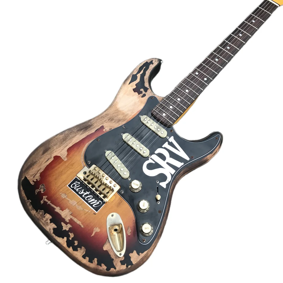 Free shipping, Old Do old ST electric guitar, gold hardware, fingerboard Rosewood, 3 single pickups, Made in China