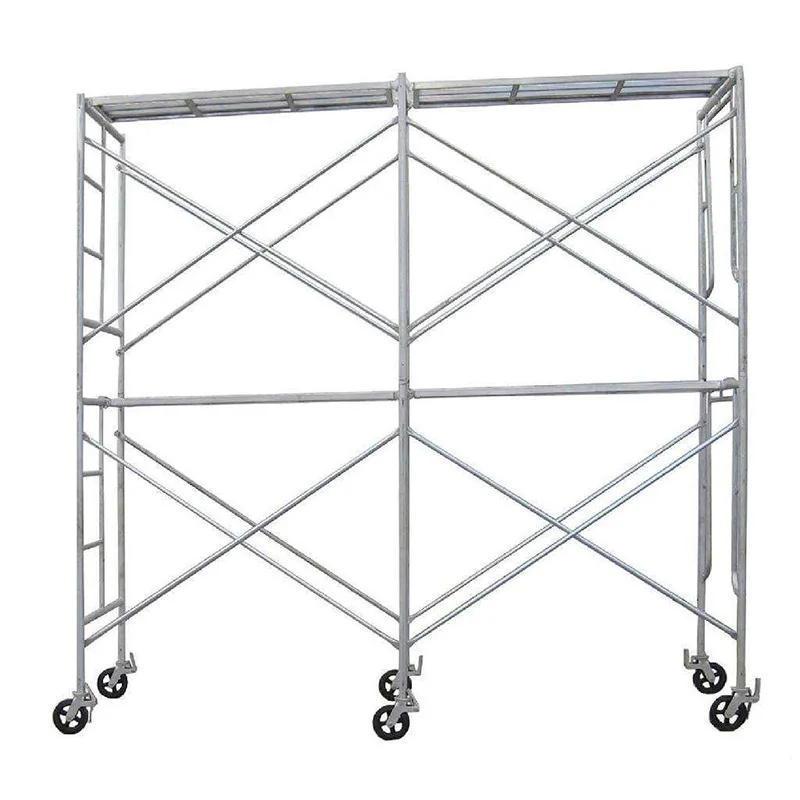 Andamio de acero, escalera, andamio, construcción móvil, marco tubular soldado para caminar, andamio galvanizado ajustable