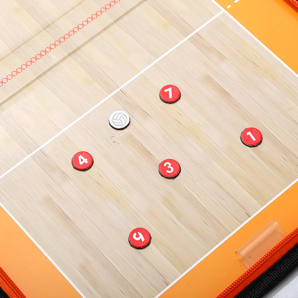 

1Set Folding Volleyball Coaching Board PU Zipper Dry Erase Clipboard Magnetic Markers Timeout Strategy Planning