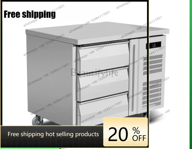 Factory Direct HOT Workbench Stainless Steel Commercial Refrigeration Workbench Fresh-keeping Flat Freezer