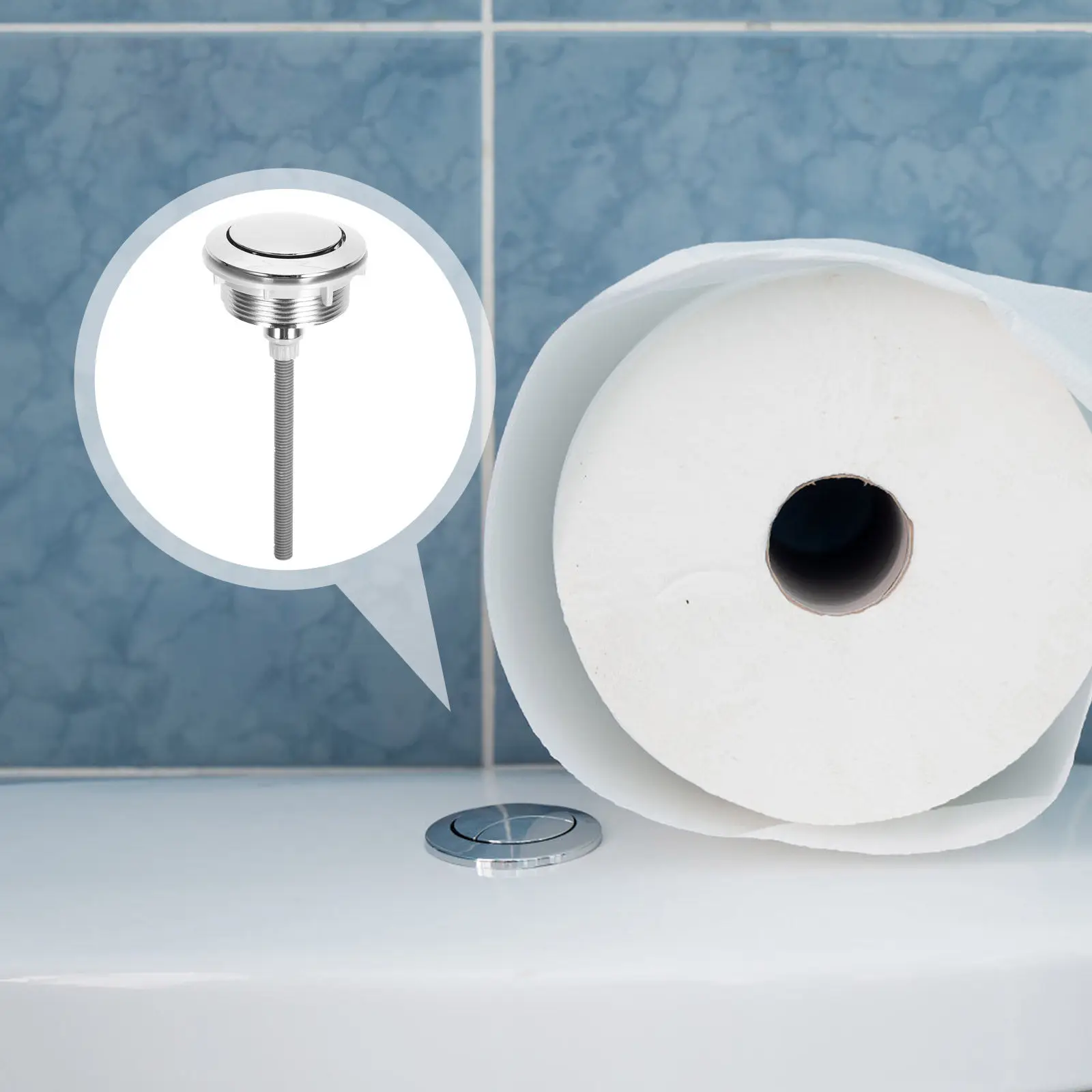 

2Pcs Round Toilet Button Universal Flush Push Button for Toilet Water Tank ABS Material Smooth Rust Proof Superior Flush