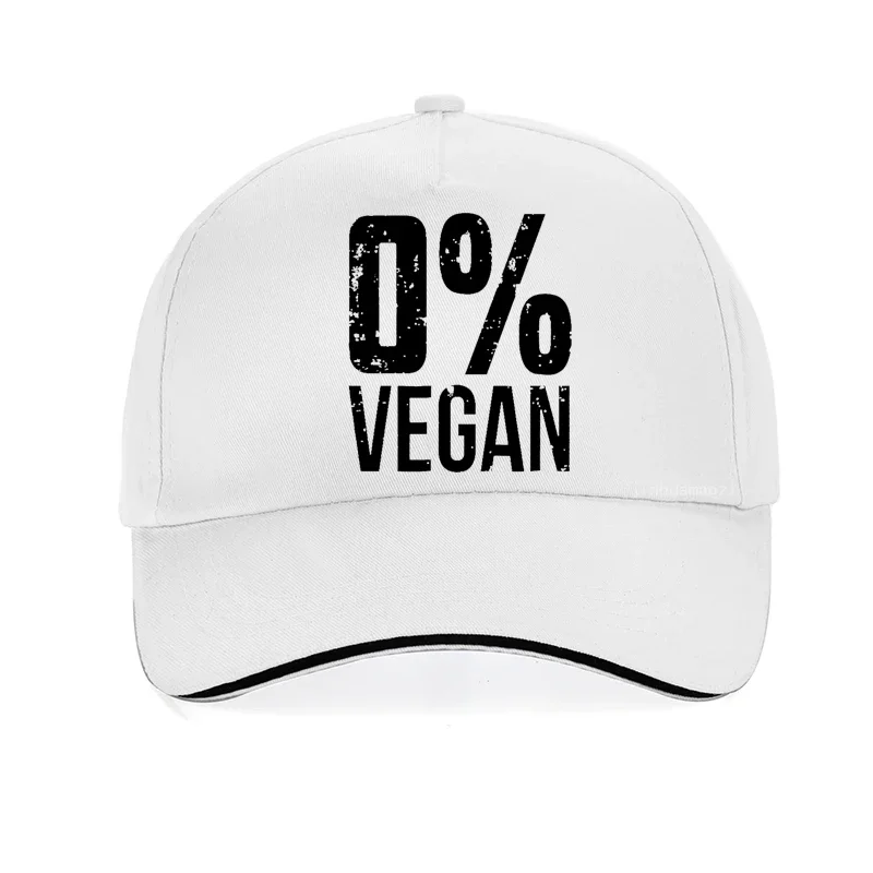 Zero Percent Vegan Funny BBQ Carnivore Meat Eater hat fashion Men Printing Baseball Cap Adjustable Summer bonnet