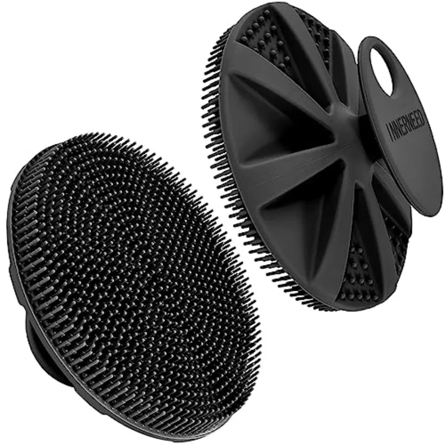 Food-Grade Soft Silicone Body Scrubber Shower Brush Handheld Cleansing Skin Brush, Gentle Exfoliating and Lather Well