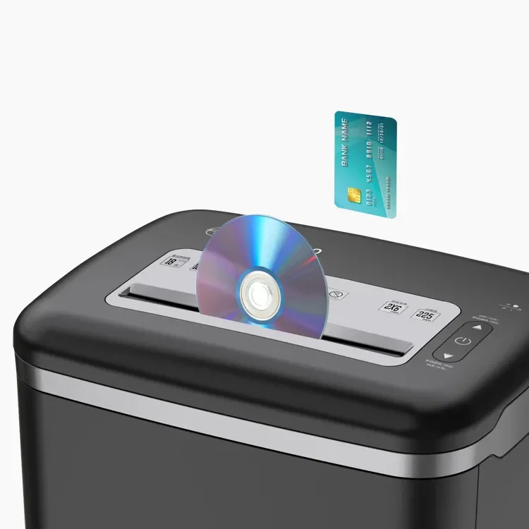 High-Efficiency Office Paper Shredder 25 Sheet Cross Cut 4*40mm CD Shredding Machine with 33L Pull Bin for Card Material