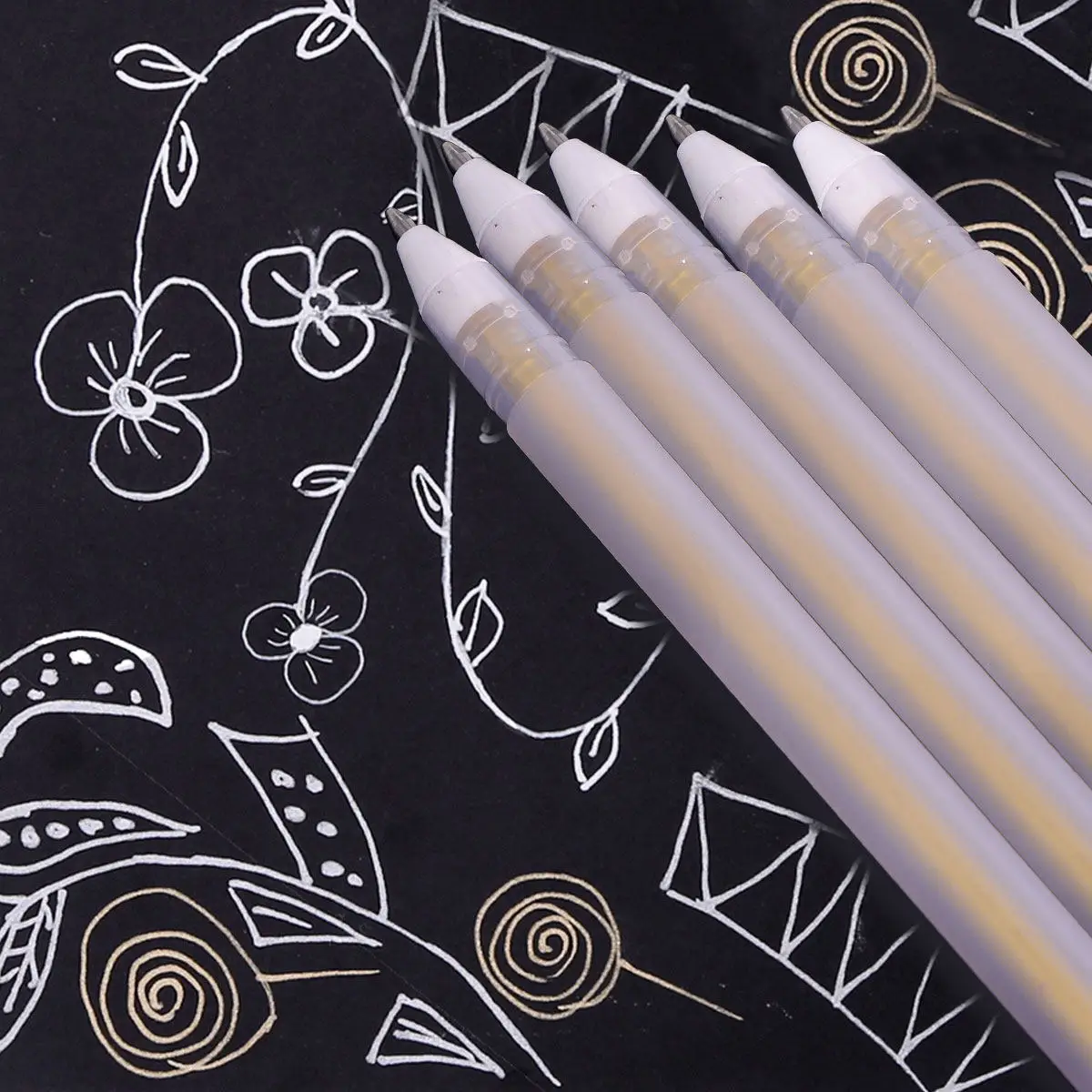 10pcs Creative Gel Pens Painting Pen Graffiti Pens Drawing Pen Art Painting Tool for Artist Students (Golden)