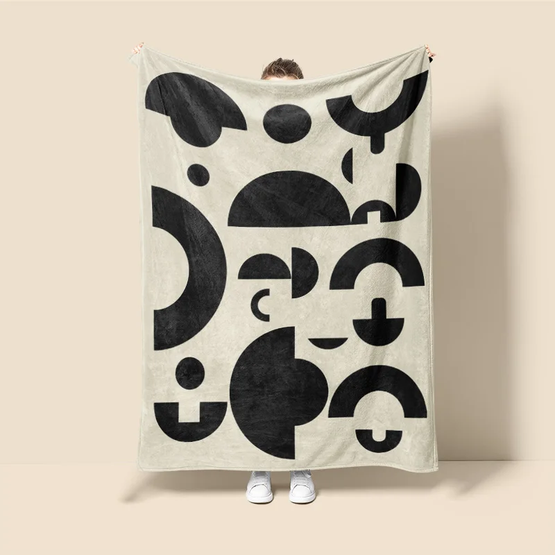 موراندي اللون بطانية مجردة النباتية الكتابة على الجدران تصميم الاسكندنافية الحد الأدنى أريكة بطانية مقهى المنزل ثنائي الغرض #4