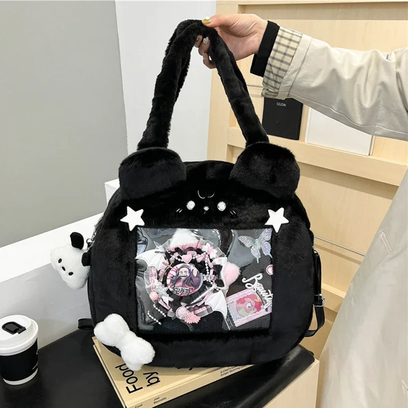 

HAEX Aesthetic Women Tote Bags Fashion Y2K Anime Badge Ita Bags Female Subculture Designer Furry Crossbody Shoulder Bolso Mujer