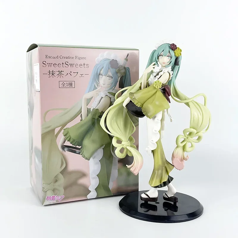 Figura de Hatsune Miku de 21CM, vestido creativo dulce Matcha Parfait, modelo de juguete, colección de regalo, figura de acción