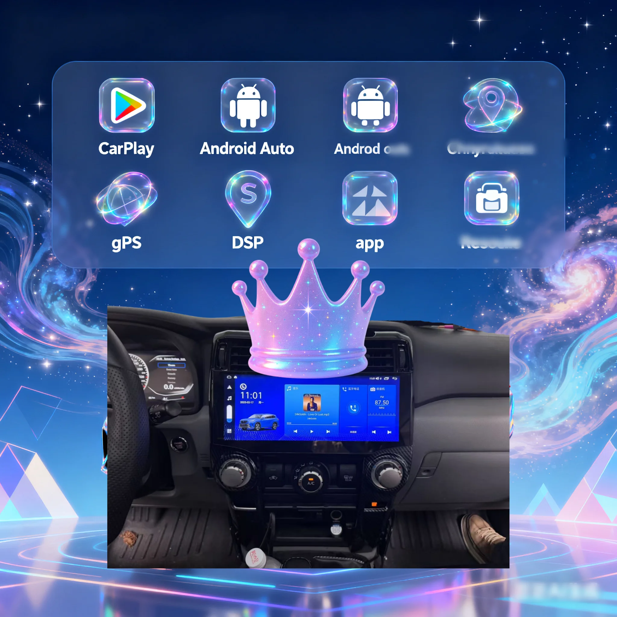 

12,3 "Android 13 для Toyota 4 Runner 4Runner 2009-2019, автомобильный GPS-навигатор, головное устройство, мультимедийный плеер, Aircon, радиолента, цифровая