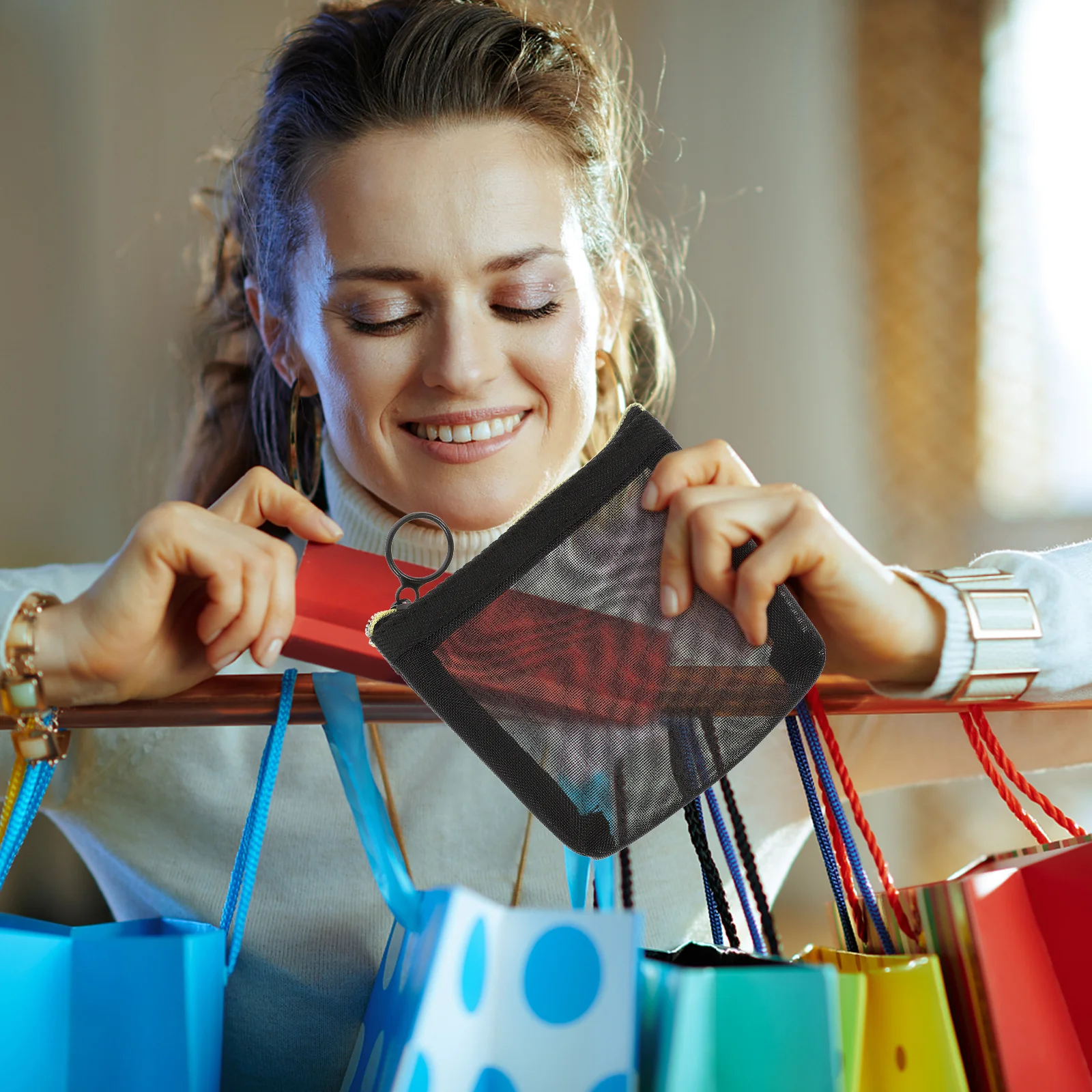 

4Pcs Mesh Makeup Bags Portable Multipurpose Travel Toiletry Storage Pouch Cosmetics Organizer Wash Bag Durable Lightweight