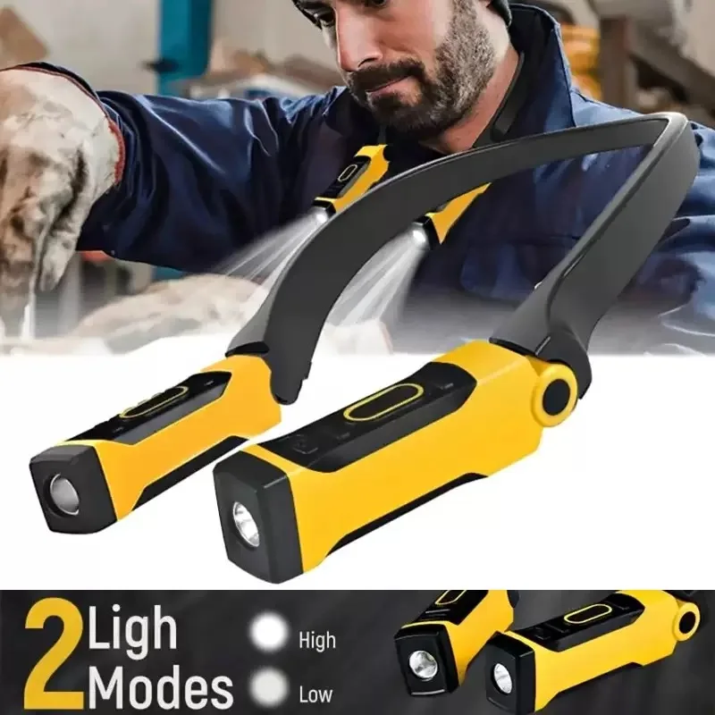 Rechargeable LED Neck Reading Light - Two Brightness Levels, Perfect for Reading, Knitting, Camping & Repairing Led Work Light
