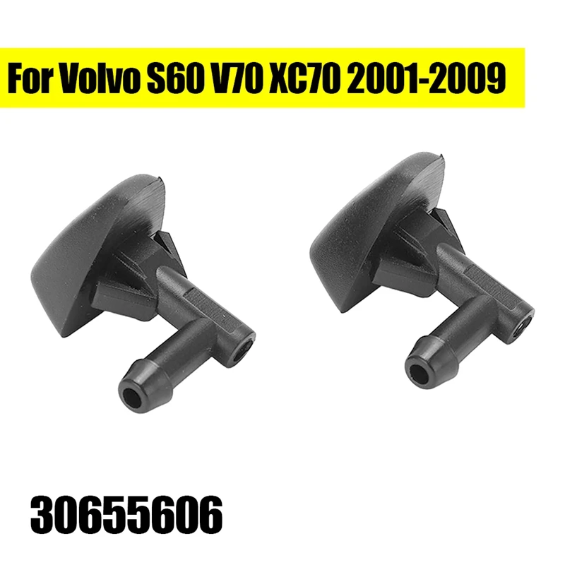 Left & Right Windshield Windscreen Washer Nozzle Spray Jet 30655606 For Volvo S60 V70 XC70 2001-2009