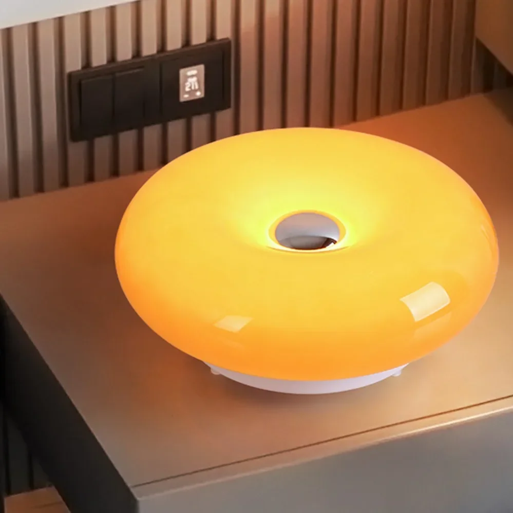 Bauhaus table lamp USB plug bedroom bedside lamp living room dining room decoration donut ambient light Home lights night lights